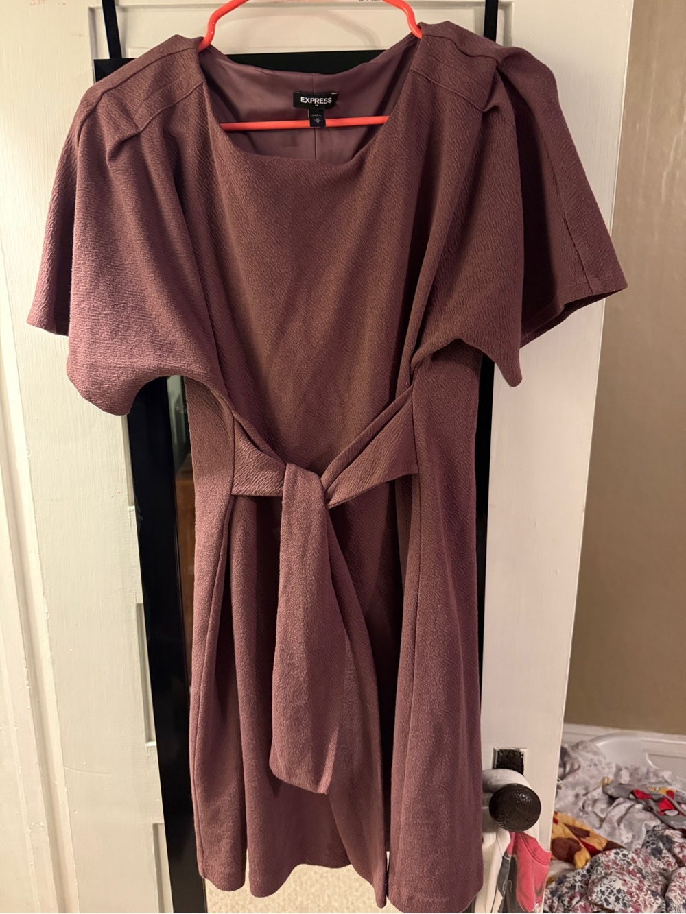 Express Women's Dusty Rose Tie-Front Dress